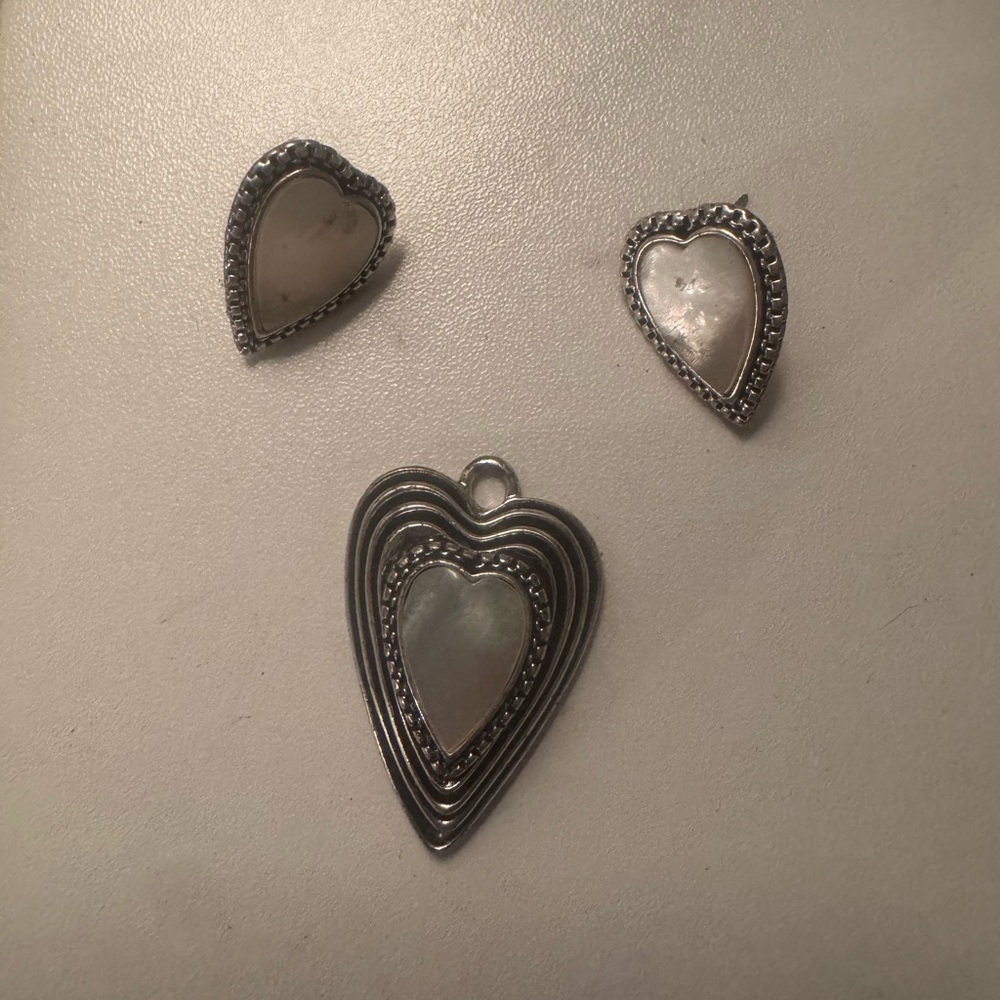 Silver Heart Jewelry Set